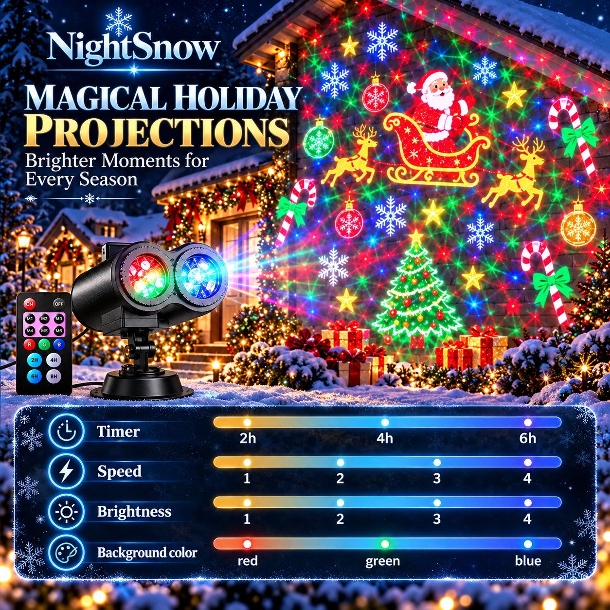 NightSnow Christmas Projection Light - image 3