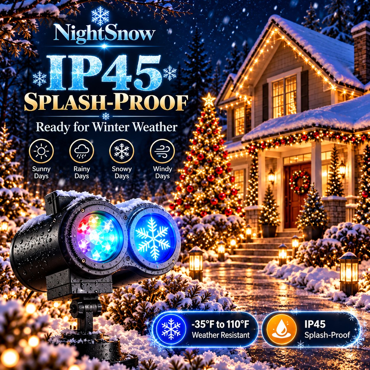 NightSnow Christmas Projection Light - image 4